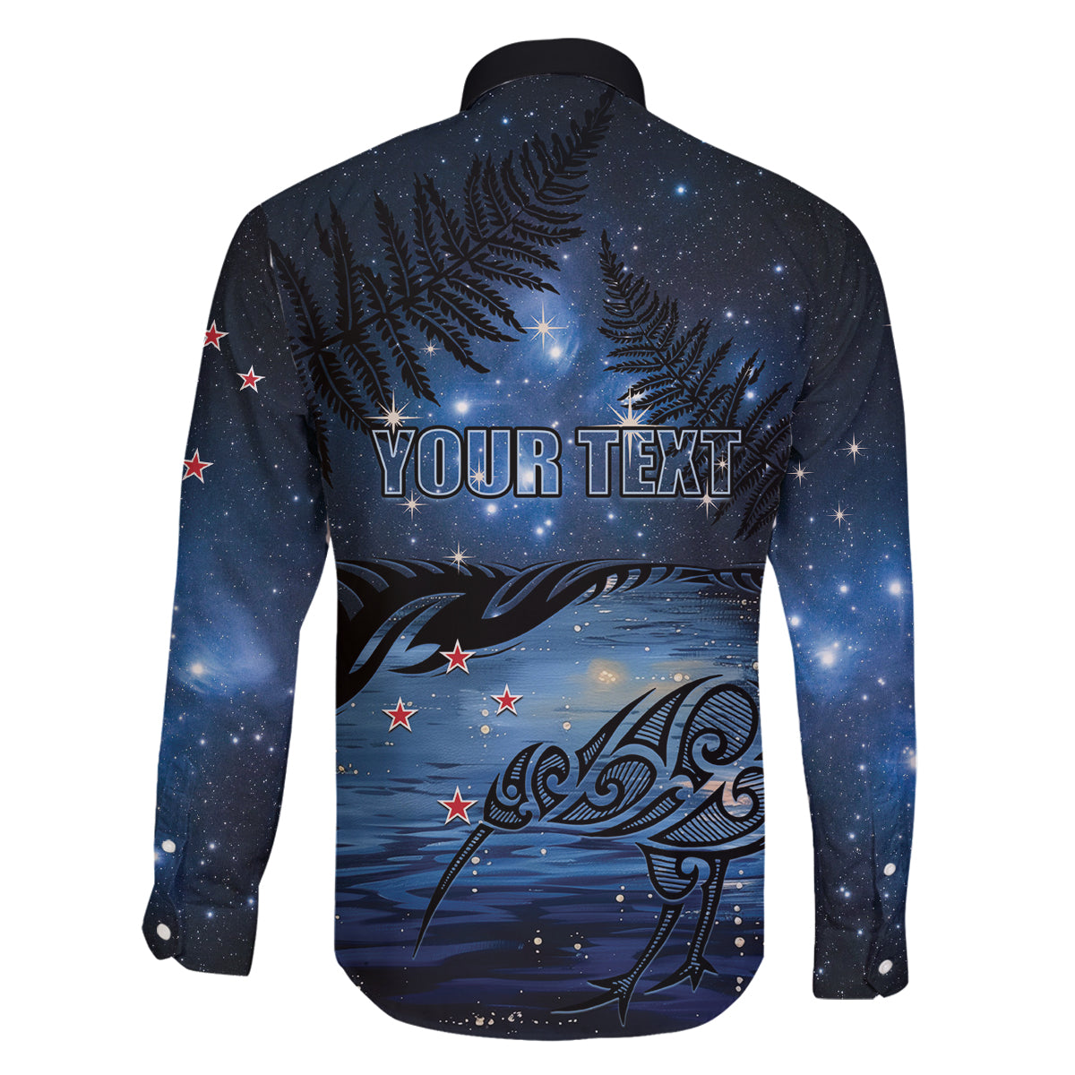 Personalised Matariki Kiwi Family Matching Off Shoulder Maxi Dress and Hawaiian Shirt Silver Fern LT01 - Polynesian Pride