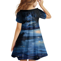 Personalised Matariki Kiwi Family Matching Off Shoulder Short Dress and Hawaiian Shirt Silver Fern LT01 - Polynesian Pride