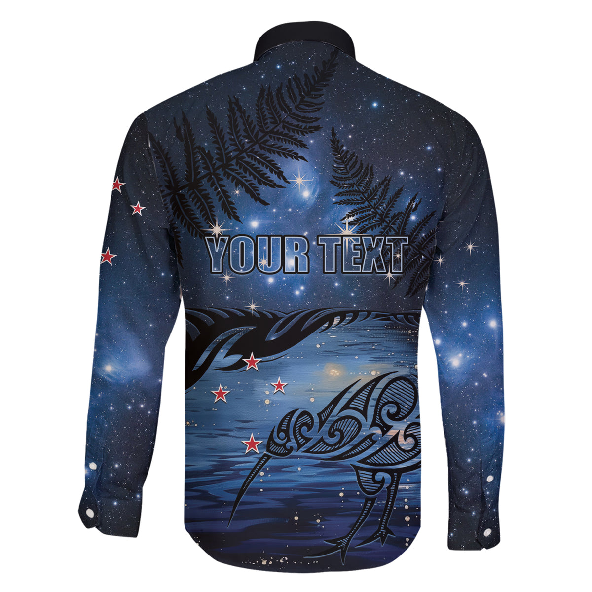 Personalised Matariki Kiwi Family Matching Short Sleeve Bodycon Dress and Hawaiian Shirt Silver Fern LT01 - Polynesian Pride