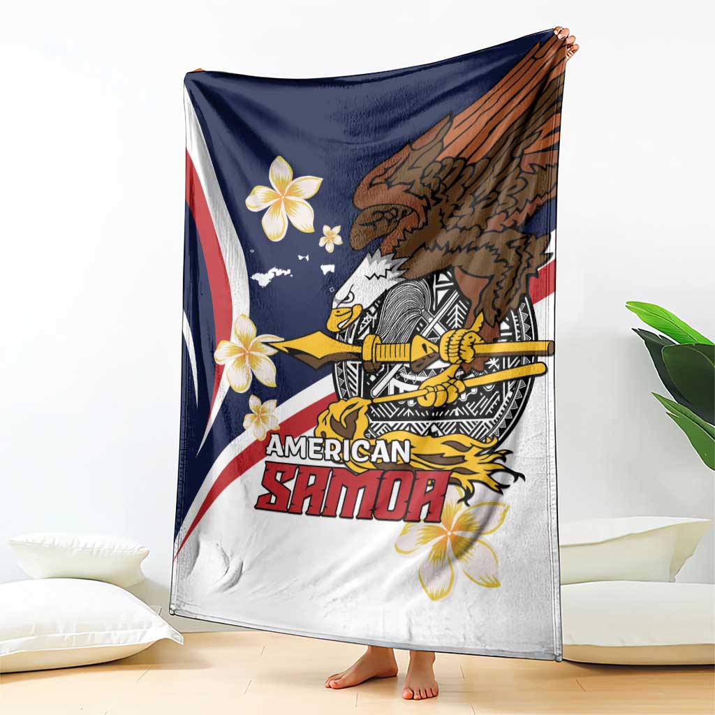 Personalized American Samoa Blanket Amerika Samoa Bald Eagle