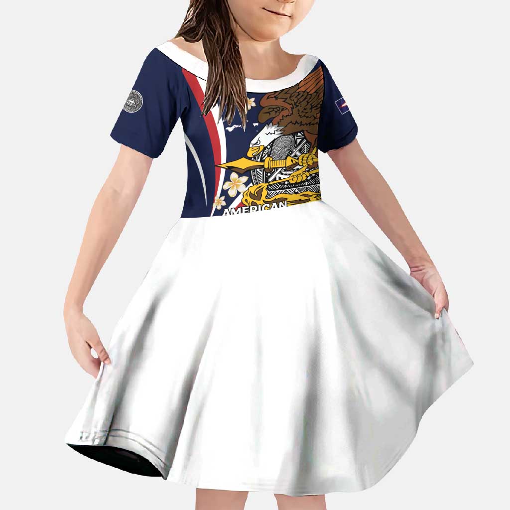 Personalized American Samoa Family Matching Long Sleeve Bodycon Dress and Hawaiian Shirt Amerika Samoa Bald Eagle