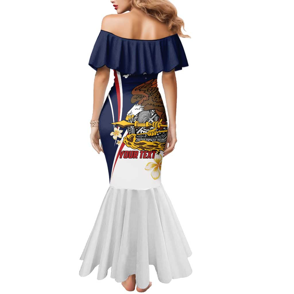 Personalized American Samoa Family Matching Mermaid Dress and Hawaiian Shirt Amerika Samoa Bald Eagle