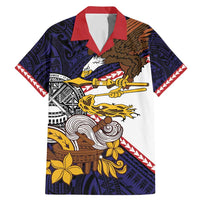 American Samoa Eagle Kava Bowl Family Matching Mermaid Dress and Hawaiian Shirt Plumeria Polynesian Pattern LT01 Dad's Shirt - Short Sleeve Black - Polynesian Pride