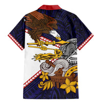 American Samoa Eagle Kava Bowl Family Matching Mermaid Dress and Hawaiian Shirt Plumeria Polynesian Pattern LT01 - Polynesian Pride