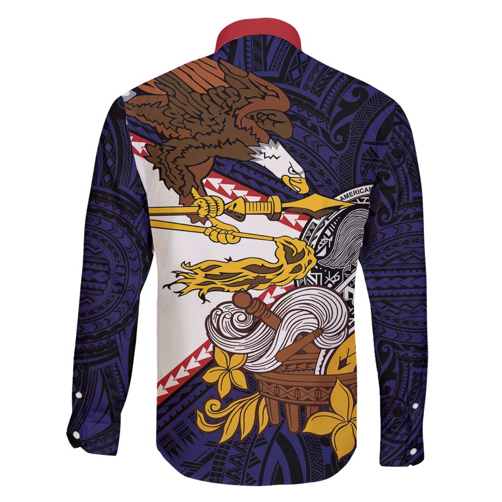 American Samoa Eagle Kava Bowl Family Matching Mermaid Dress and Hawaiian Shirt Plumeria Polynesian Pattern LT01 - Polynesian Pride