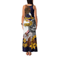 American Samoa Eagle Kava Bowl Family Matching Tank Maxi Dress and Hawaiian Shirt Plumeria Polynesian Pattern LT01 - Polynesian Pride