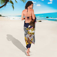 American Samoa Eagle Kava Bowl Sarong Plumeria Polynesian Pattern