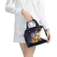 American Samoa Eagle Kava Bowl Shoulder Handbag Plumeria Polynesian Pattern