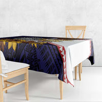 American Samoa Eagle Kava Bowl Tablecloth Plumeria Polynesian Pattern