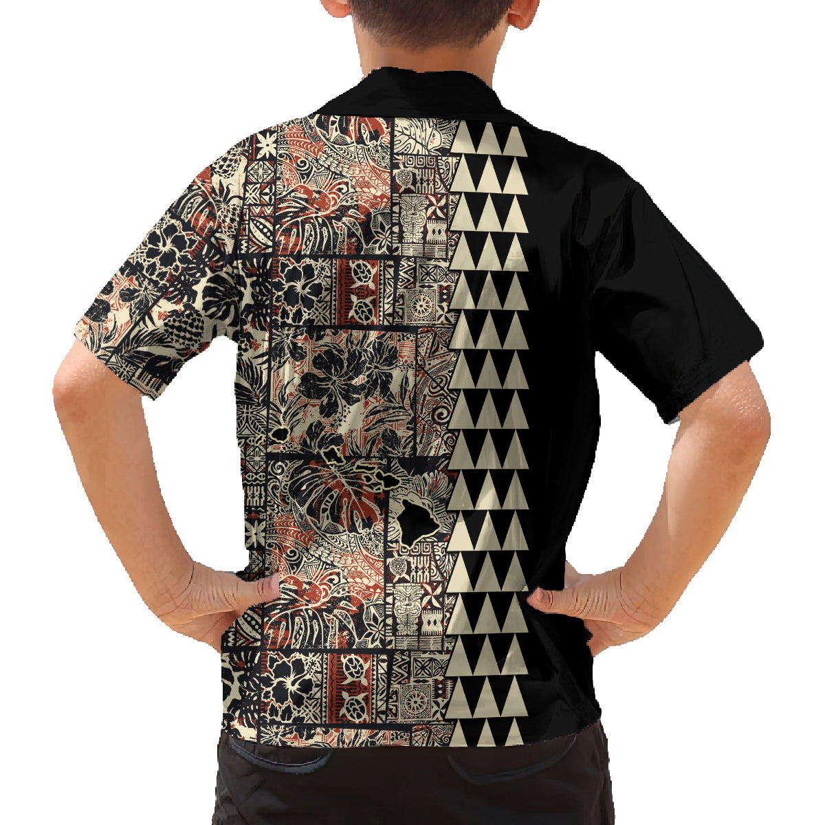 Hawaiian Quilt Family Matching Summer Maxi Dress and Hawaiian Shirt Hibiscus Kakau Vintage Style LT01 - Polynesian Pride