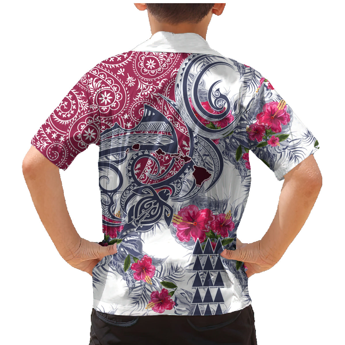 Hawaii Kakau Mix Paisley Pattern Family Matching Mermaid Dress and Hawaiian Shirt Polynesian Tropical Unique Style LT01 - Polynesian Pride