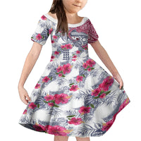 Hawaii Kakau Mix Paisley Pattern Family Matching Mermaid Dress and Hawaiian Shirt Polynesian Tropical Unique Style LT01 Daughter's Dress White - Polynesian Pride