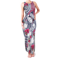 Hawaii Kakau Mix Paisley Pattern Family Matching Tank Maxi Dress and Hawaiian Shirt Polynesian Tropical Unique Style LT01 Mom's Dress White - Polynesian Pride
