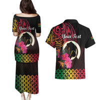 Personalised Vanuatu Port Vila Stay Strong Couples Matching Puletasi and Hawaiian Shirt Long God Yumi Stanap LT01 - Polynesian Pride
