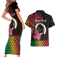 Personalised Vanuatu Port Vila Stay Strong Couples Matching Short Sleeve Bodycon Dress and Hawaiian Shirt Long God Yumi Stanap LT01 - Polynesian Pride