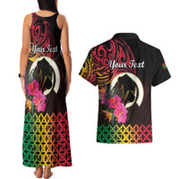 Personalised Vanuatu Port Vila Stay Strong Couples Matching Tank Maxi Dress and Hawaiian Shirt Long God Yumi Stanap LT01 - Polynesian Pride