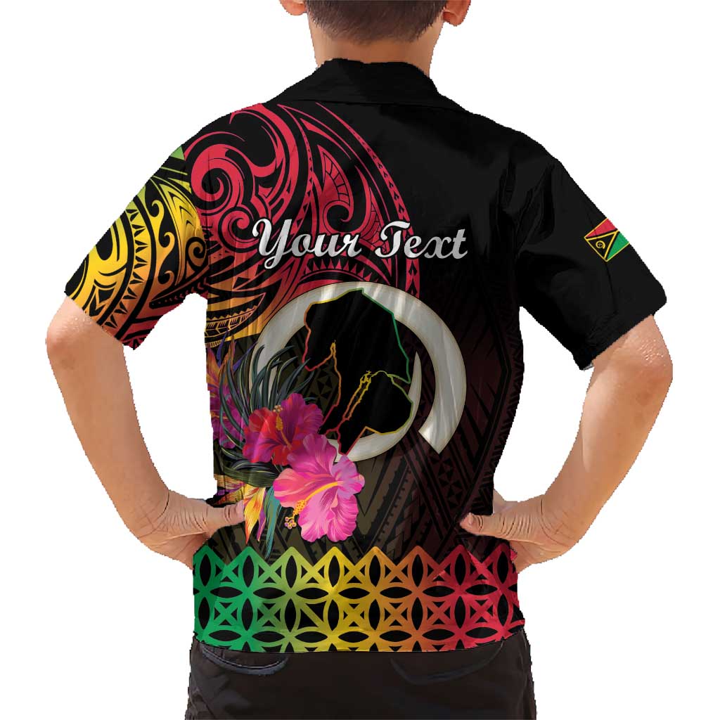 Personalised Vanuatu Port Vila Stay Strong Family Matching Short Sleeve Bodycon Dress and Hawaiian Shirt Long God Yumi Stanap LT01 - Polynesian Pride