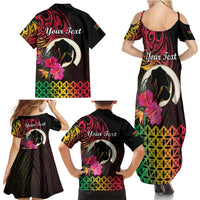 Personalised Vanuatu Port Vila Stay Strong Family Matching Summer Maxi Dress and Hawaiian Shirt Long God Yumi Stanap LT01 - Polynesian Pride
