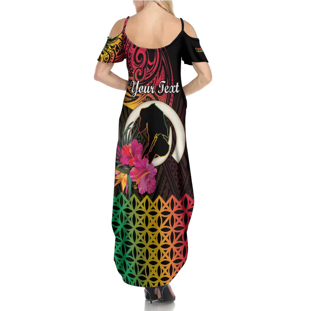 Personalised Vanuatu Port Vila Stay Strong Family Matching Summer Maxi Dress and Hawaiian Shirt Long God Yumi Stanap LT01 - Polynesian Pride