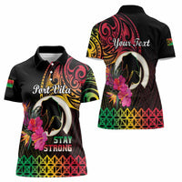 Personalised Vanuatu Port Vila Stay Strong Women Polo Shirt Long God Yumi Stanap LT01 - Polynesian Pride