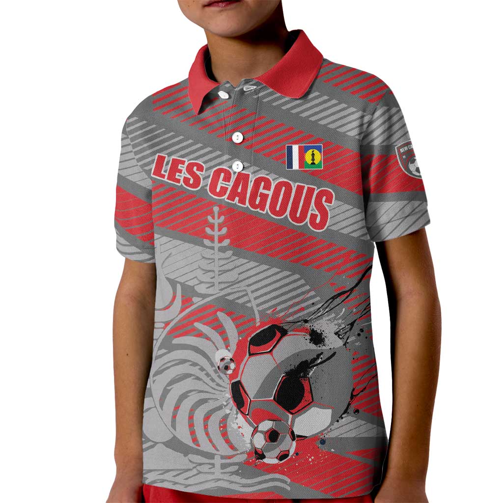 Custom Football 2026 New Caledonia Kid Polo Shirt Kagus Come On LT01 Kid Gray - Polynesian Pride