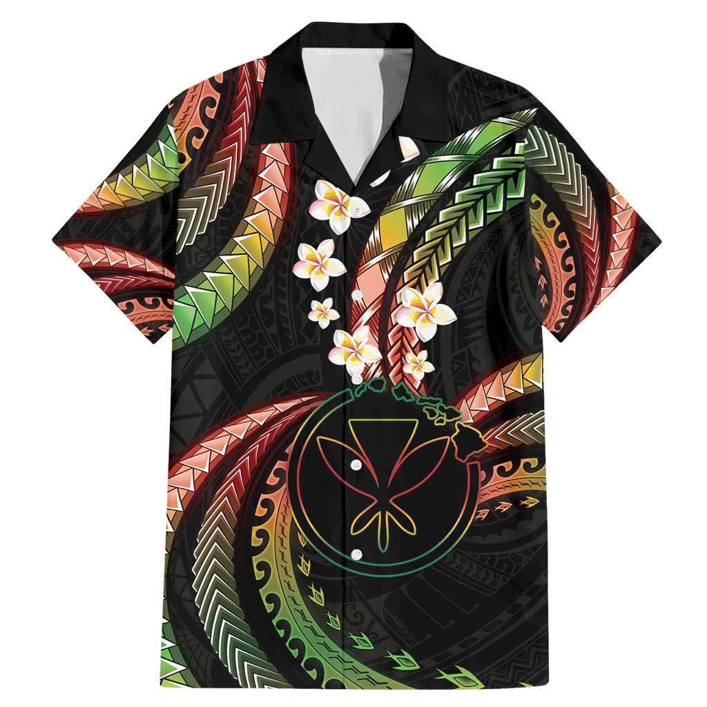 Hawaii Map Kanaka Maoli Family Matching Mermaid Dress and Hawaiian Shirt Fantastic Frangipani Reggae LT01 Dad's Shirt - Short Sleeve Reggae - Polynesian Pride