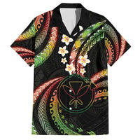 Hawaii Map Kanaka Maoli Family Matching Off Shoulder Short Dress and Hawaiian Shirt Fantastic Frangipani Reggae LT01 Dad's Shirt - Short Sleeve Reggae - Polynesian Pride
