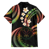 Hawaii Map Kanaka Maoli Family Matching Off Shoulder Short Dress and Hawaiian Shirt Fantastic Frangipani Reggae LT01 - Polynesian Pride