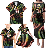 Hawaii Map Kanaka Maoli Family Matching Puletasi and Hawaiian Shirt Fantastic Frangipani Reggae LT01 - Polynesian Pride