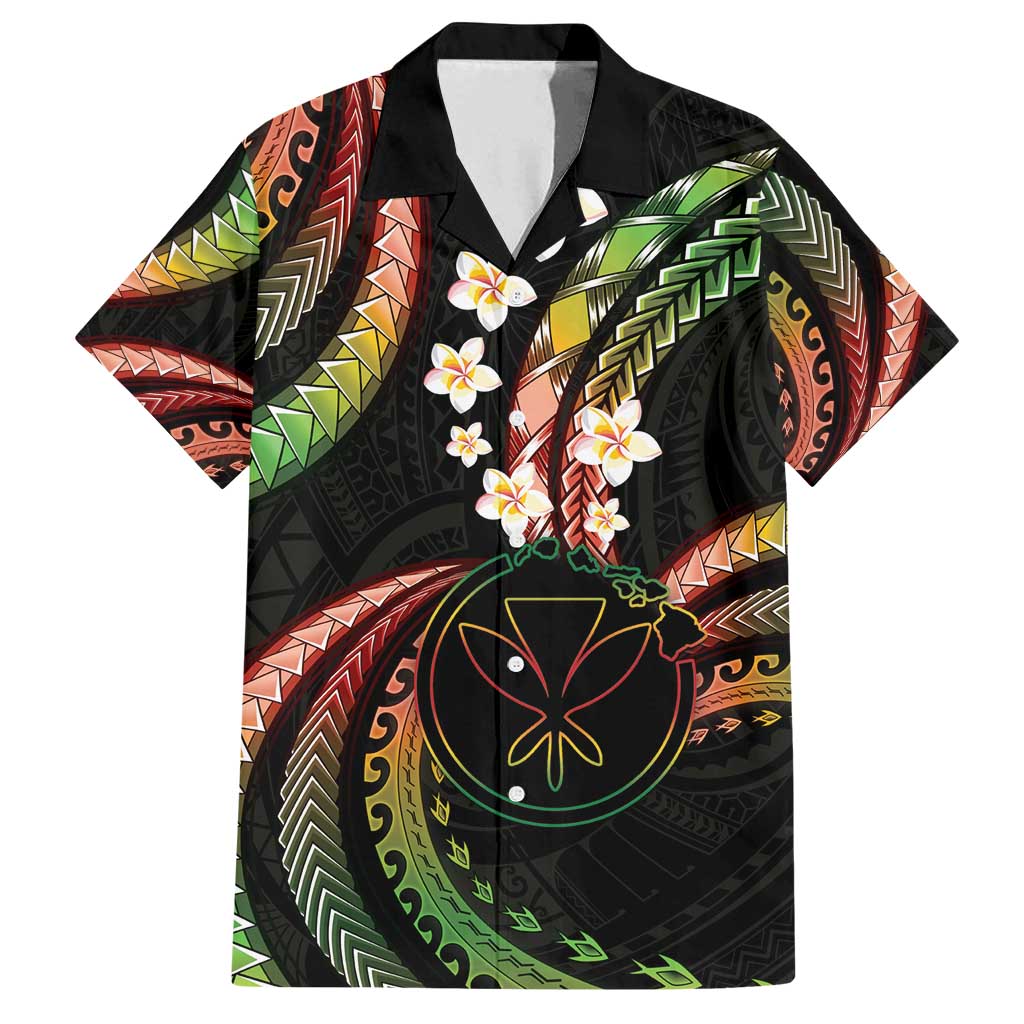 Hawaii Map Kanaka Maoli Family Matching Puletasi and Hawaiian Shirt Fantastic Frangipani Reggae LT01 Dad's Shirt - Short Sleeve Reggae - Polynesian Pride