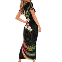Hawaii Map Kanaka Maoli Family Matching Short Sleeve Bodycon Dress and Hawaiian Shirt Fantastic Frangipani Reggae LT01 - Polynesian Pride