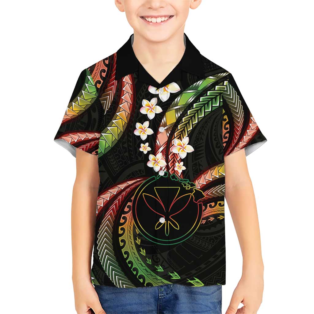 Hawaii Map Kanaka Maoli Family Matching Short Sleeve Bodycon Dress and Hawaiian Shirt Fantastic Frangipani Reggae LT01 Son's Shirt Reggae - Polynesian Pride