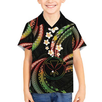 Hawaii Map Kanaka Maoli Family Matching Short Sleeve Bodycon Dress and Hawaiian Shirt Fantastic Frangipani Reggae LT01 Son's Shirt Reggae - Polynesian Pride