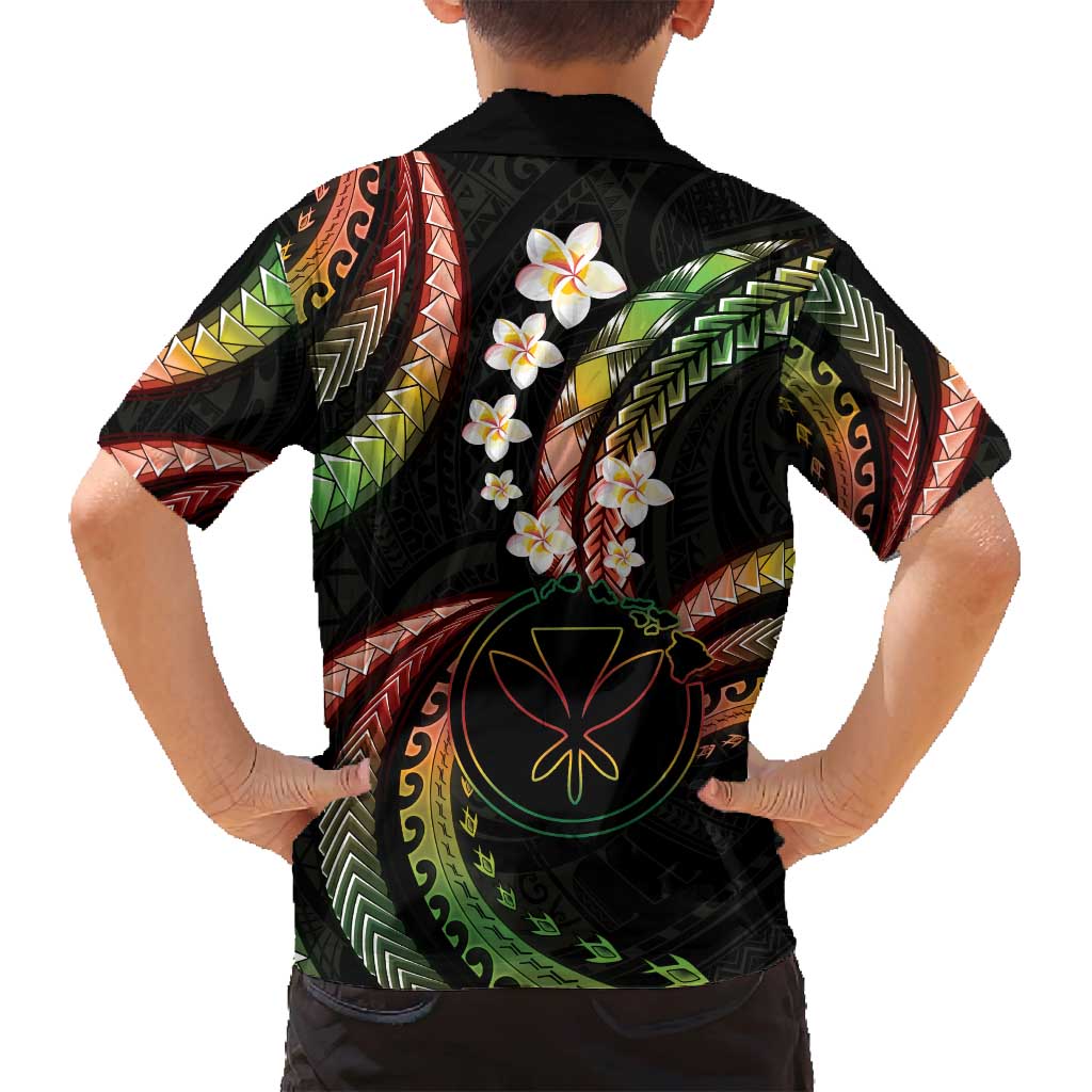 Hawaii Map Kanaka Maoli Family Matching Summer Maxi Dress and Hawaiian Shirt Fantastic Frangipani Reggae LT01 - Polynesian Pride