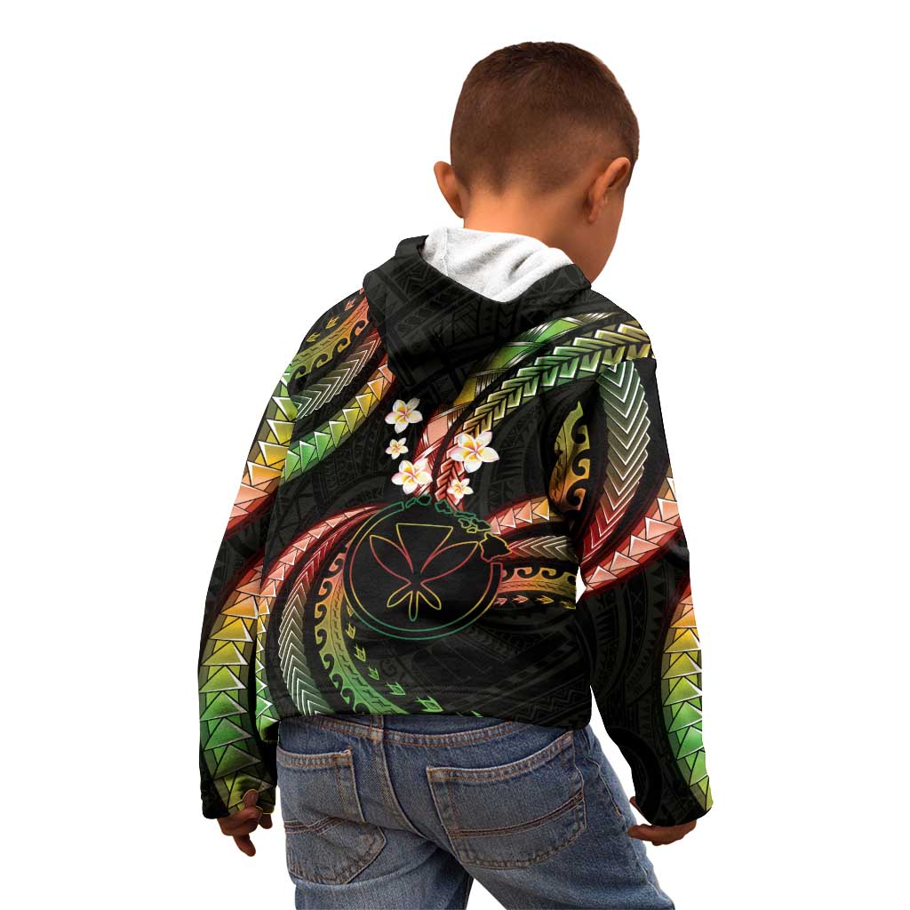 Hawaii Map Kanaka Maoli Kid Hoodie Fantastic Frangipani Reggae