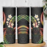 Hawaii Map Kanaka Maoli Skinny Tumbler Fantastic Frangipani Reggae LT01 - Polynesian Pride