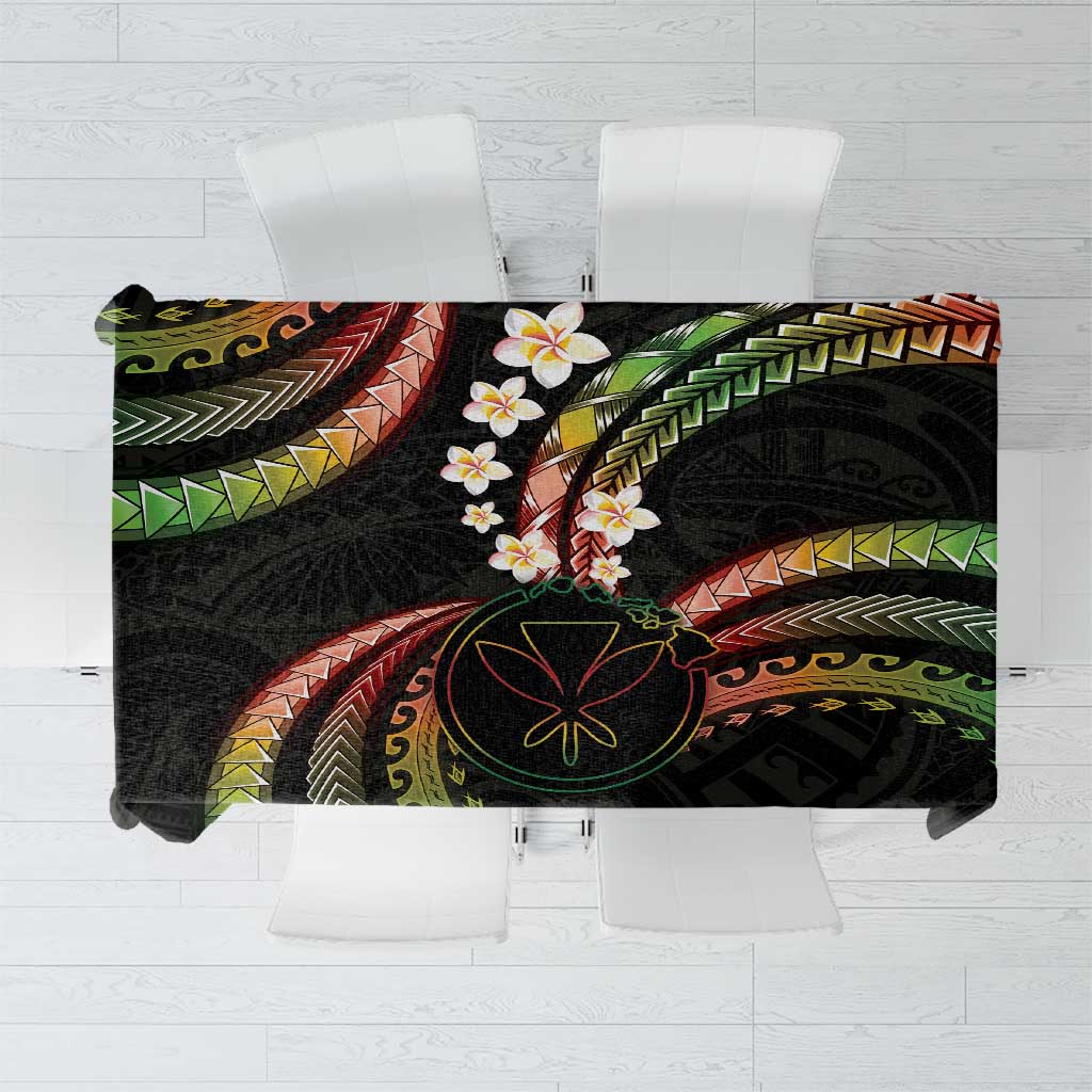 Hawaii Map Kanaka Maoli Tablecloth Fantastic Frangipani Reggae LT01 Reggae - Polynesian Pride