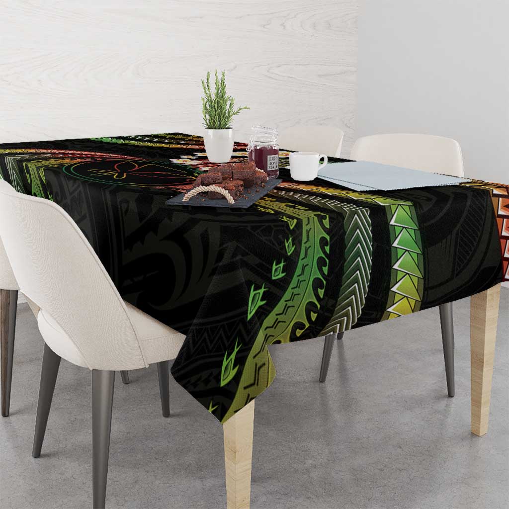 Hawaii Map Kanaka Maoli Tablecloth Fantastic Frangipani Reggae LT01 - Polynesian Pride