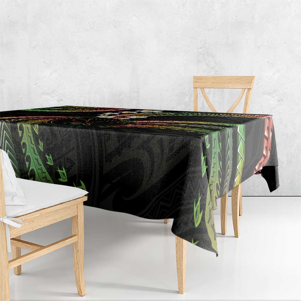 Hawaii Map Kanaka Maoli Tablecloth Fantastic Frangipani Reggae LT01 - Polynesian Pride