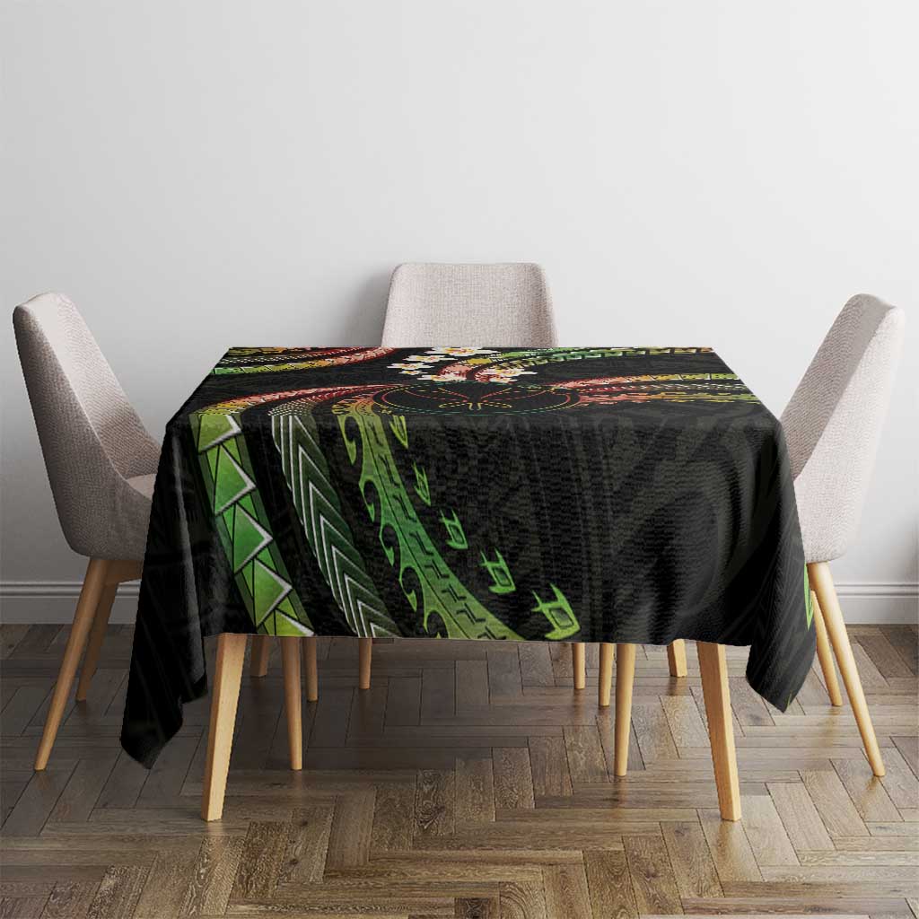 Hawaii Map Kanaka Maoli Tablecloth Fantastic Frangipani Reggae LT01 - Polynesian Pride