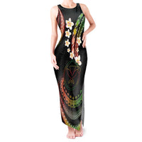Hawaii Map Kanaka Maoli Tank Maxi Dress Fantastic Frangipani Reggae