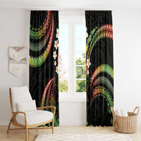 Hawaii Map Kanaka Maoli Window Curtain Fantastic Frangipani Reggae