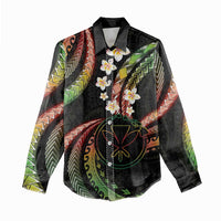 Hawaii Map Kanaka Maoli Women Casual Shirt Fantastic Frangipani Reggae LT01 - Polynesian Pride