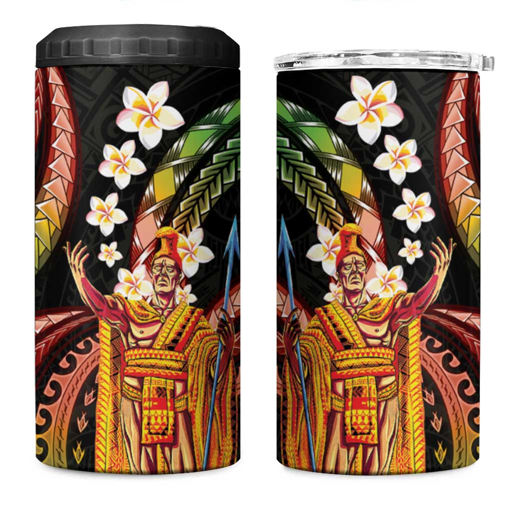 Hawaii King Kamehameha 4 in 1 Can Cooler Tumbler Fantastic Plumeria Reggae LT01 One Size: 16 oz Reggae - Polynesian Pride