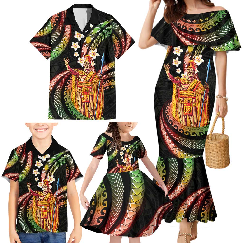 Hawaii King Kamehameha Family Matching Mermaid Dress and Hawaiian Shirt Fantastic Plumeria Reggae LT01 - Polynesian Pride