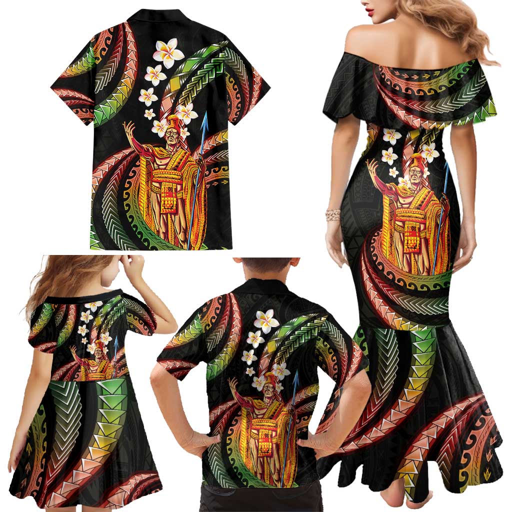 Hawaii King Kamehameha Family Matching Mermaid Dress and Hawaiian Shirt Fantastic Plumeria Reggae LT01 - Polynesian Pride