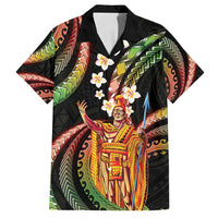 Hawaii King Kamehameha Family Matching Puletasi and Hawaiian Shirt Fantastic Plumeria Reggae LT01 Dad's Shirt - Short Sleeve Reggae - Polynesian Pride