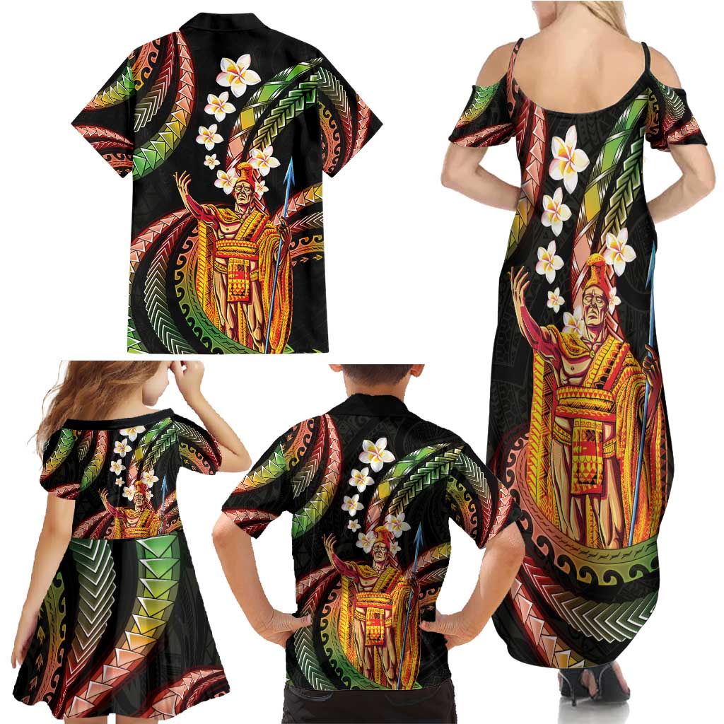 Hawaii King Kamehameha Family Matching Summer Maxi Dress and Hawaiian Shirt Fantastic Plumeria Reggae LT01 - Polynesian Pride