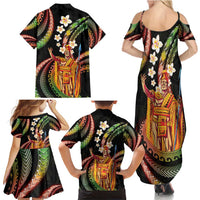 Hawaii King Kamehameha Family Matching Summer Maxi Dress and Hawaiian Shirt Fantastic Plumeria Reggae LT01 - Polynesian Pride