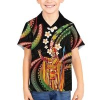 Hawaii King Kamehameha Family Matching Summer Maxi Dress and Hawaiian Shirt Fantastic Plumeria Reggae LT01 Son's Shirt Reggae - Polynesian Pride